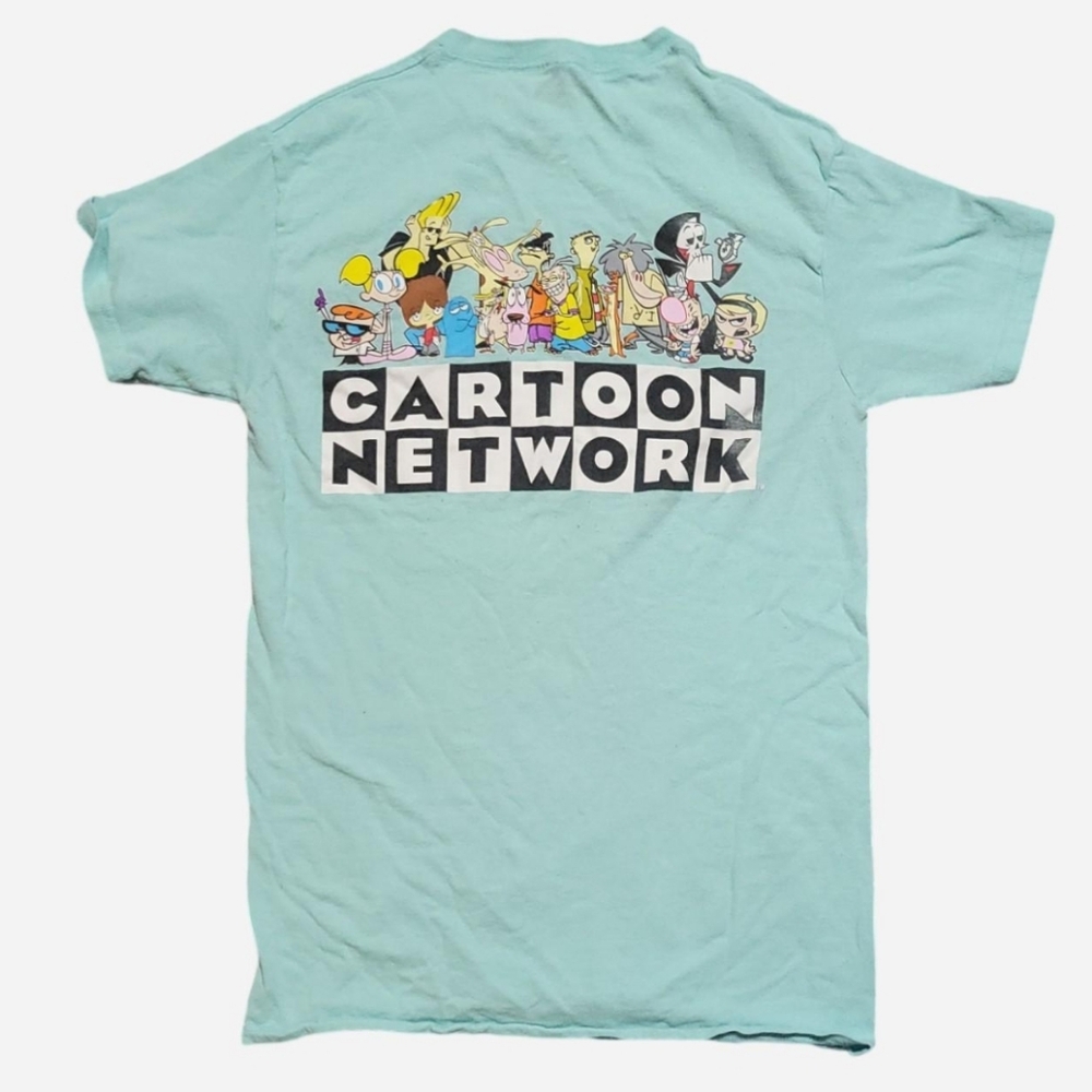 seafoam green cartoon network back printed t shirt